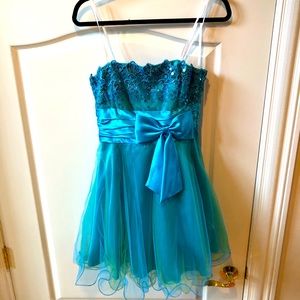 Steppin’ Out Blue/Green Cocktail Dress
